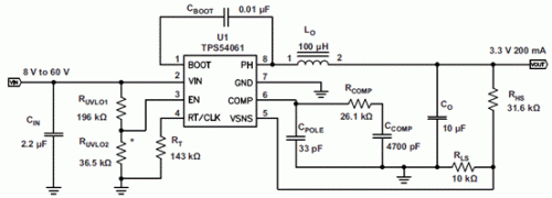 TI TPS54061 60V 200mA直流电源转换解决方案1