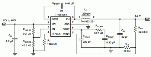 TI TPS54061 60V 200mA直流电源转换解决方案2