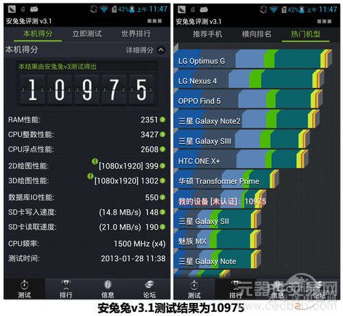 5寸1080p屏 C+G双卡海思四核华为D2评测1