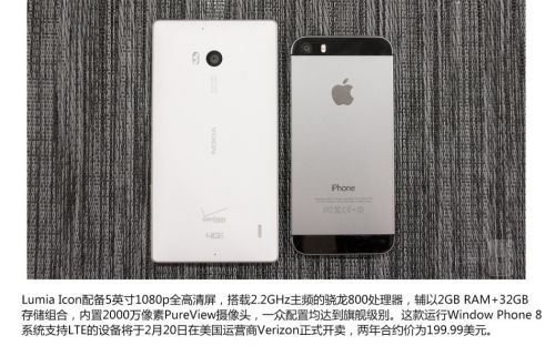 [多图]微软大战苹果 Lumia Icon对比iPhone 5s_