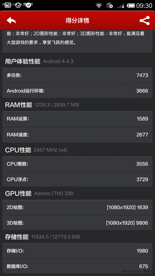 不服跑个分 小米4性能跑分提前揭晓