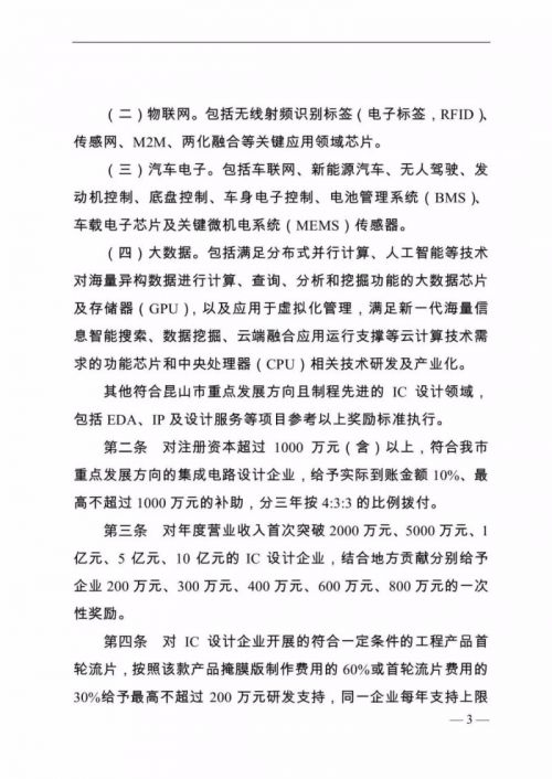 昆山市正式出台半导体产业发展扶持政策2