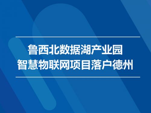 鲁西北数据湖产业园和智慧物联网项目落户德州0