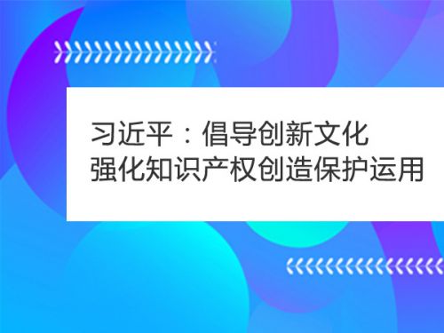 习近平：倡导创新文化 强化知识产权创造保护运用0