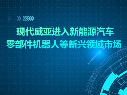 现代威亚进入新能源汽车零部件机器人等新兴领域市场0